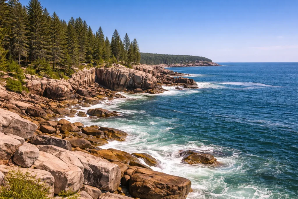 Top 5 places to visit in Bar Harbor – rocky coastline of Acadia National Park