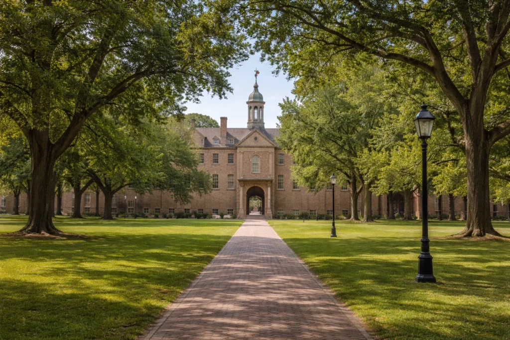 College of William & Mary historic campus with brick buildings in Williamsburg Virginia