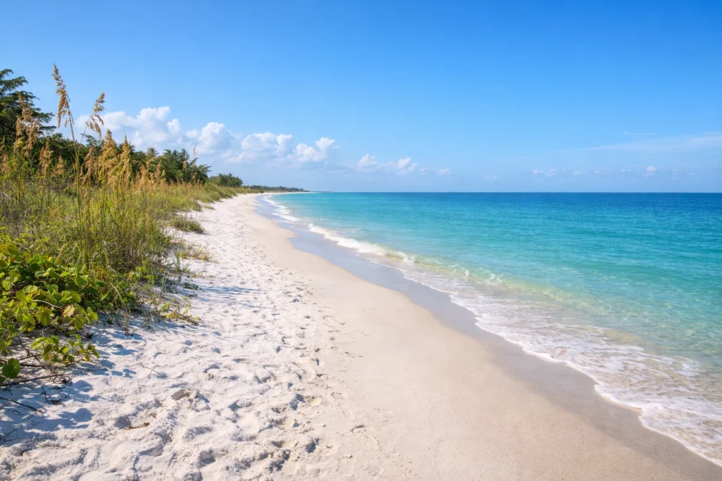 Top 5 places to visit in Naples Florida featuring Delnor Wiggins Pass State Park beach