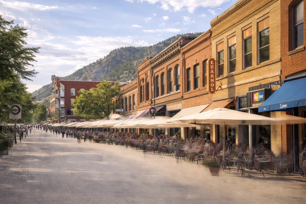 Downtown Durango with historic brick buildings and local shops