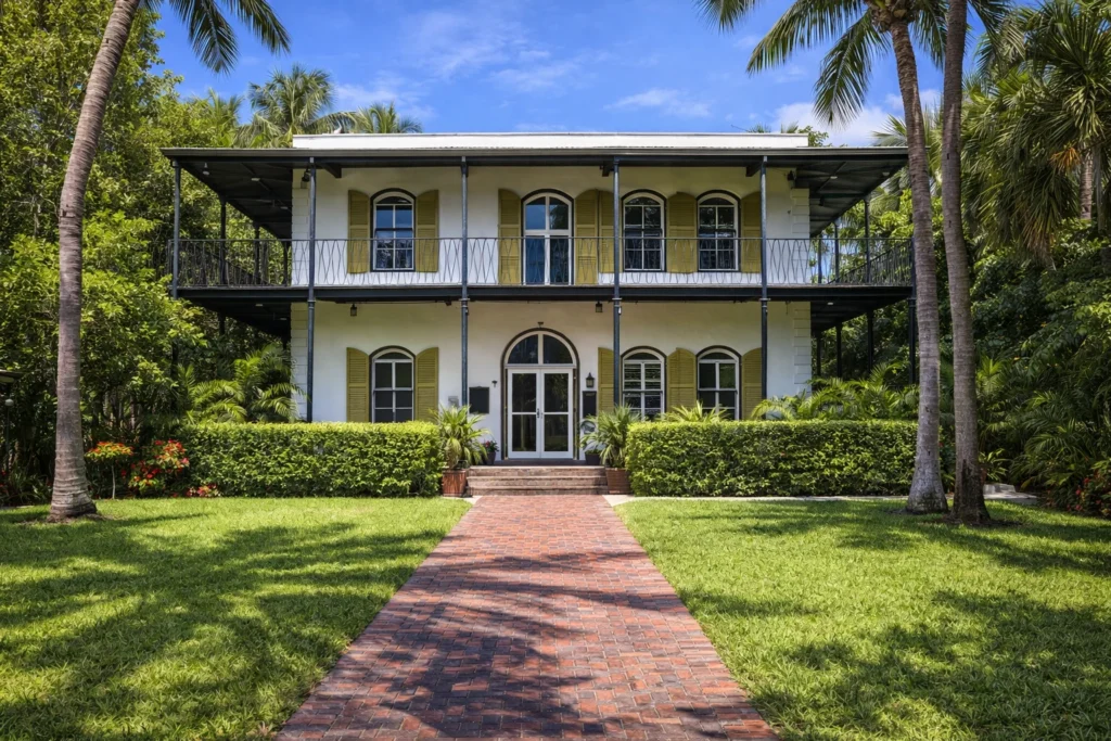 Ernest Hemingway Home and Museum in Key West Florida with historic Spanish Colonial house and tropical garden