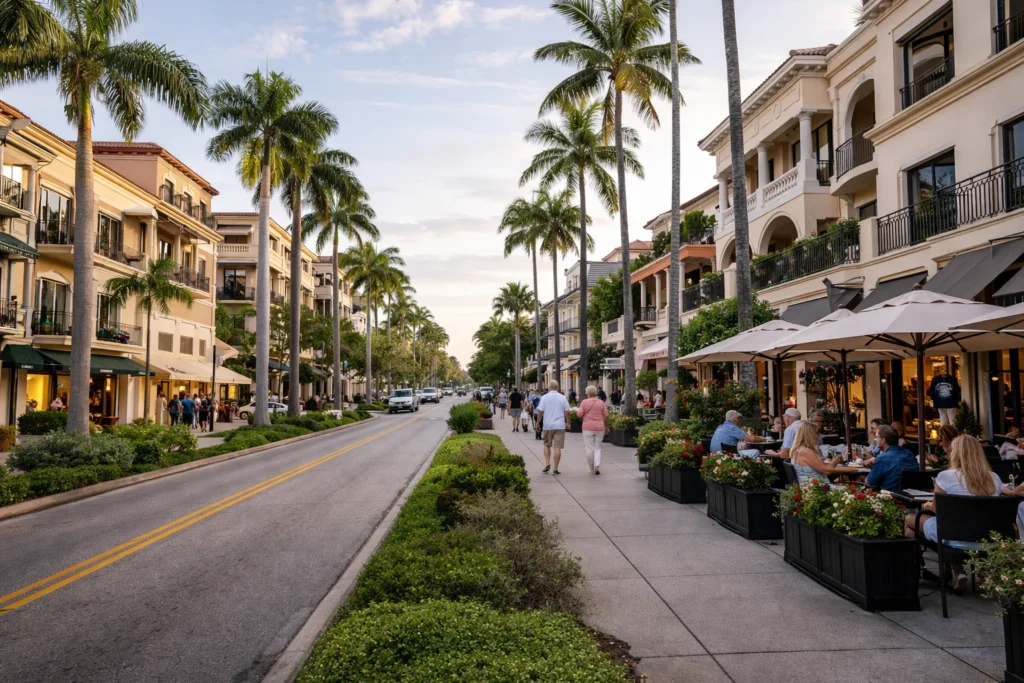 Top 5 places to visit in Naples Florida featuring Fifth Avenue South shopping and dining district