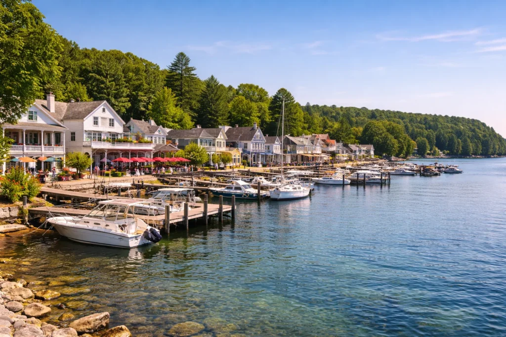 Top 5 places to visit in Door County – Fish Creek waterfront harbor along Green Bay