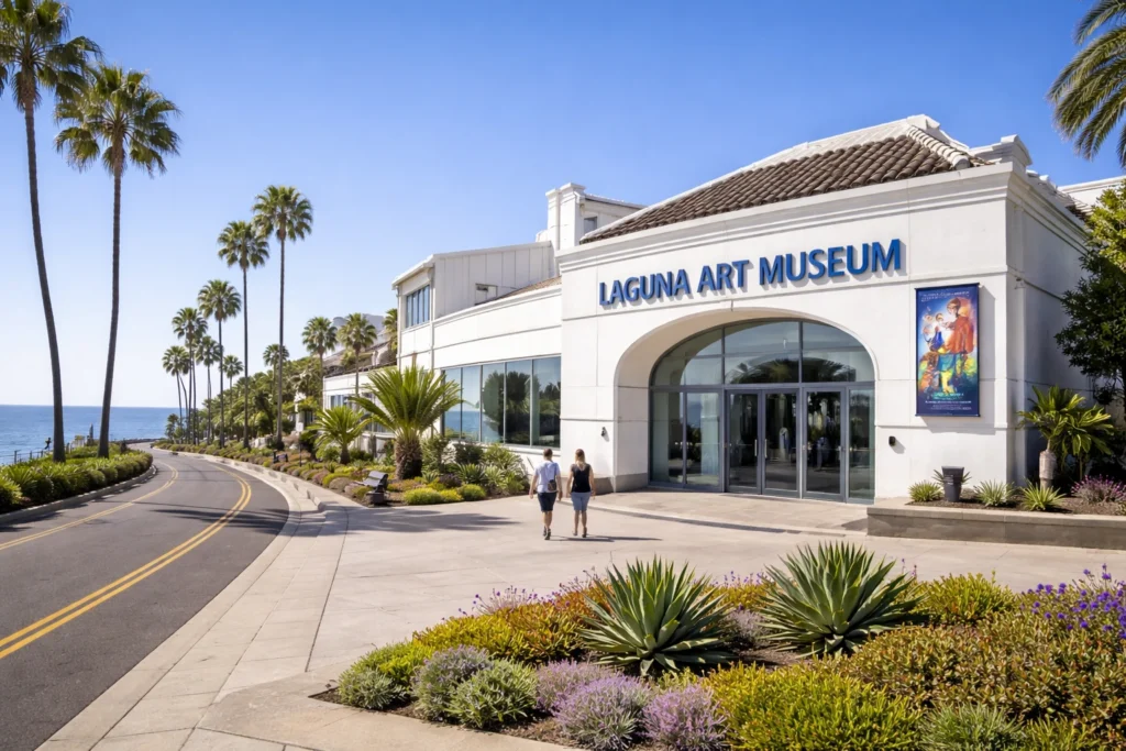 Laguna Art Museum in Laguna Beach with oceanfront setting and modern exterior
