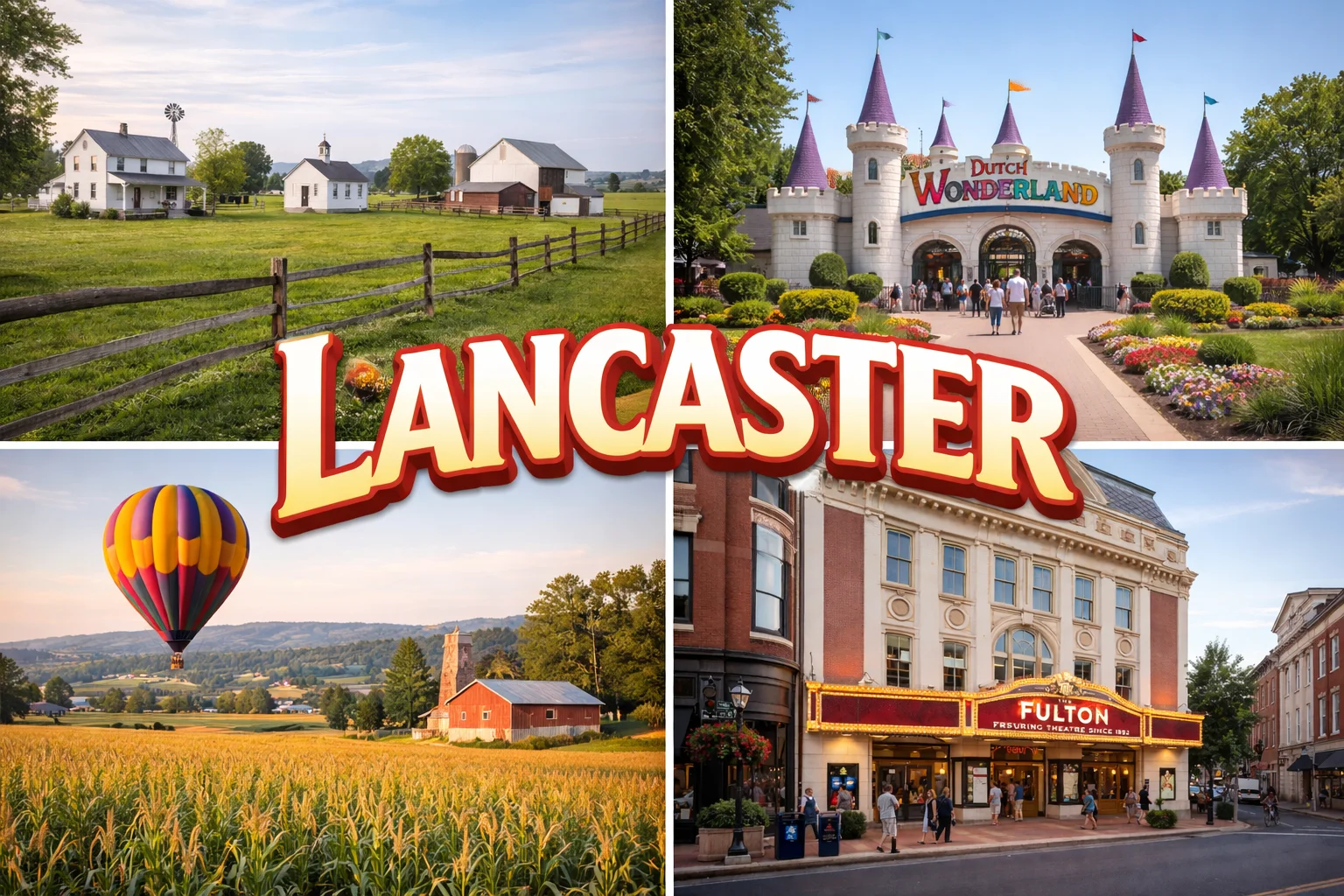 Top 5 places to visit in Lancaster featuring Amish countryside, historic markets, and downtown landmarks