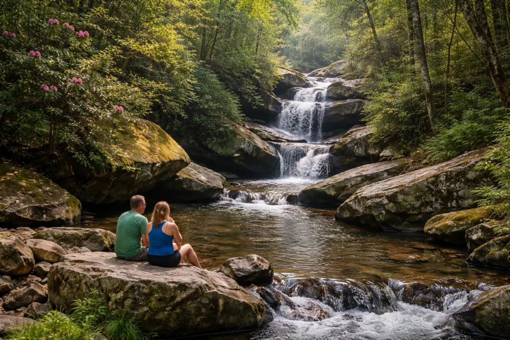 Top 5 places to visit in Asheville featuring a waterfall in Pisgah National Forest