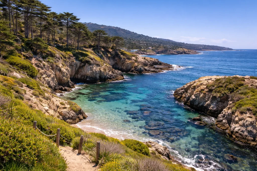 Point Lobos State Natural Reserve with rugged coastal cliffs and turquoise ocean coves