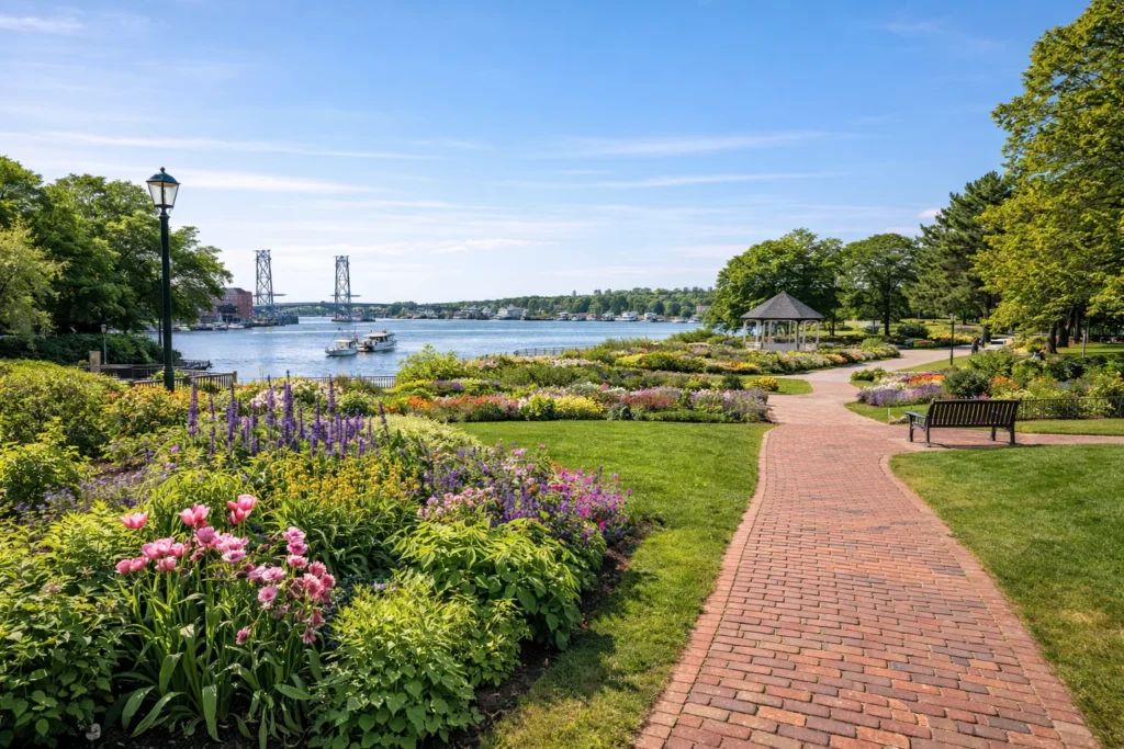 Top 5 places to visit in Portsmouth – Prescott Park gardens along the Piscataqua River