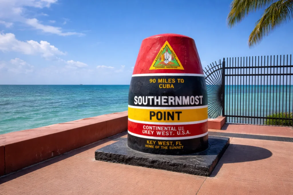 Southernmost Point Buoy in Key West Florida marking the southernmost point of the continental United States