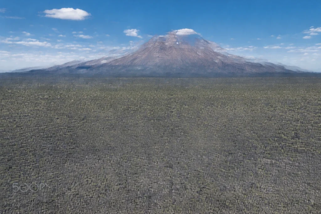 Black lava fields and volcanic landscape at Sunset Crater Volcano National Monument