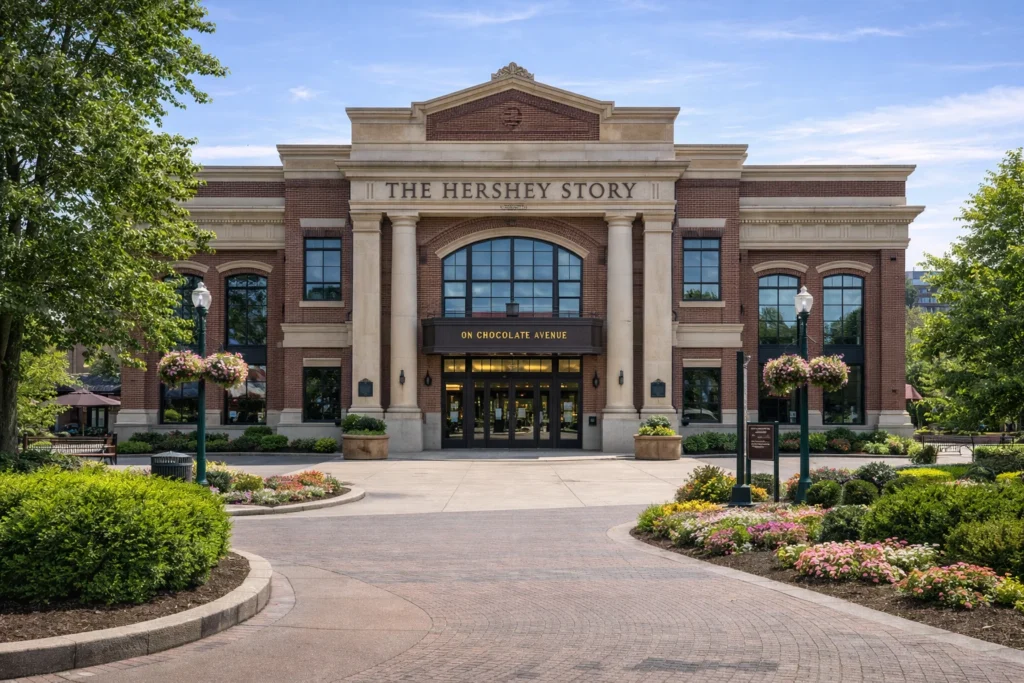 The Hershey Story Museum exterior building in Hershey Pennsylvania - Top 5 Places to Visit in Hershey