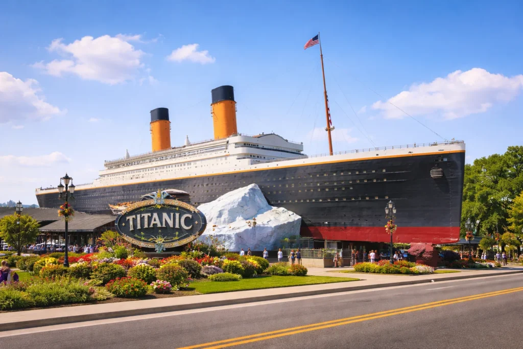 Top 5 places to visit in Pigeon Forge – Titanic Museum Attraction exterior along the Parkway