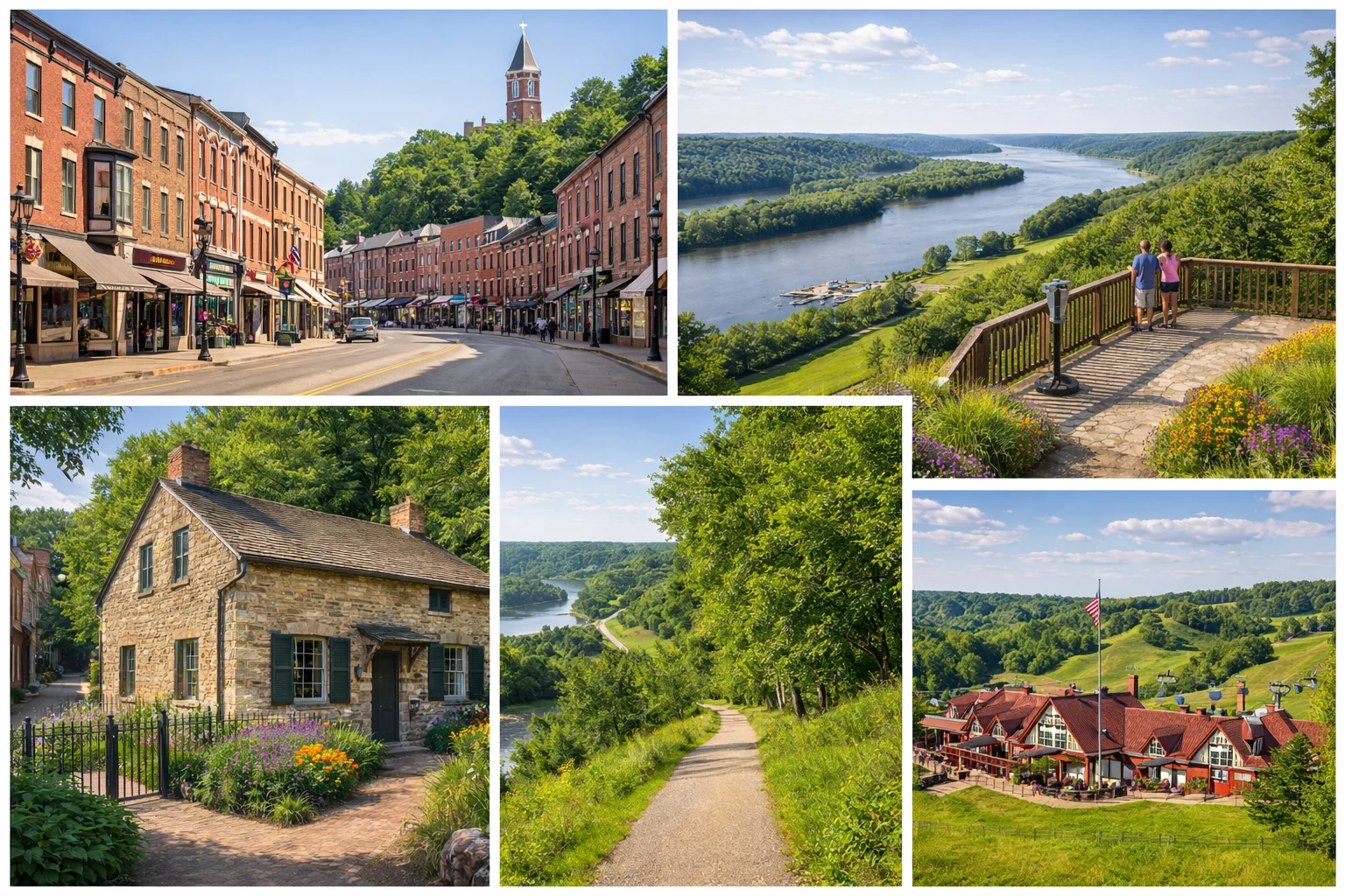 Top 5 places to visit in Galena Illinois featuring Main Street Ulysses S Grant Home Galena River Trail and Chestnut Mountain