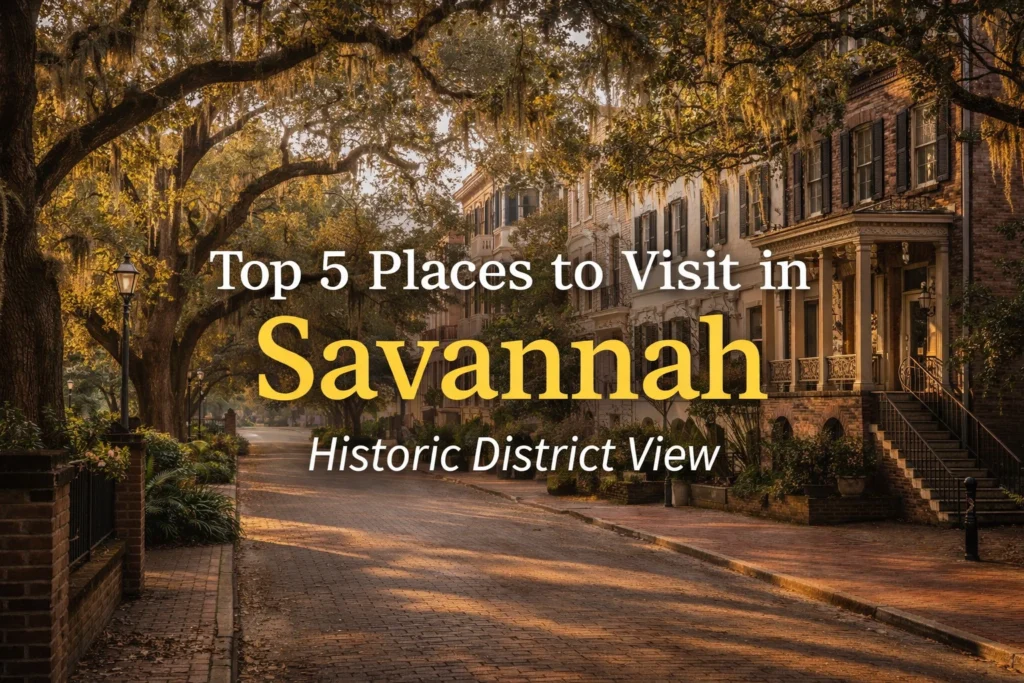 Top 5 places to visit in Savannah featuring the Historic District