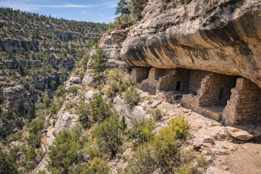 Ancient cliff dwellings at Walnut Canyon National Monument near Flagstaff