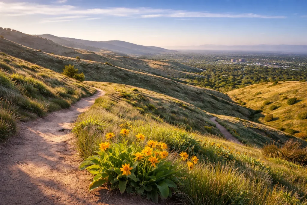 Boise Foothills with scenic hiking trails, wildflowers, and valley views – top 5 places to visit in Boise