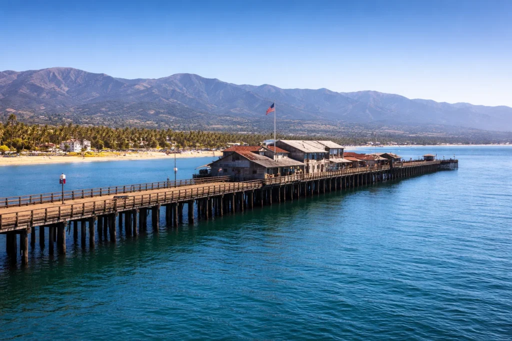 Stearns Wharf in Santa Barbara with wooden pier, Pacific Ocean, and coastal views – top 5 places to visit in Santa Barbara